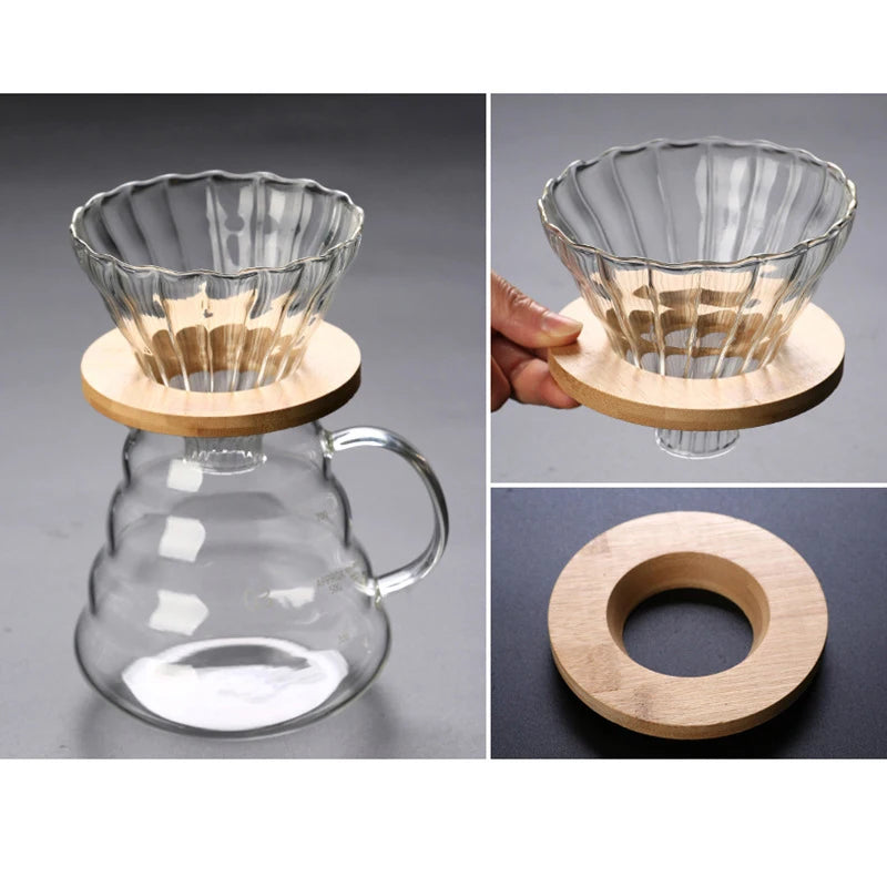 300/500/700ml Glass Coffee Pot With Filter Drip Brewing Hot Brewer Cloud Shaped Kettle Coffee Brewer Utensils Clear Teapot
