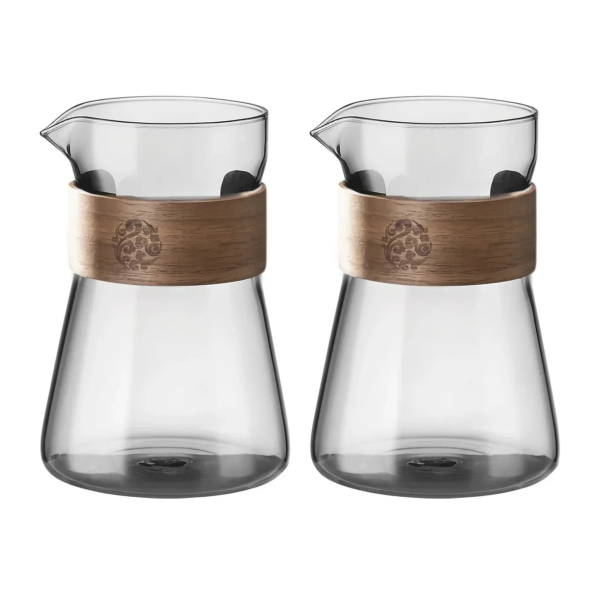 17oz/500ml Glass Coffee Pot Carafe High Borosilicate Espresso Shot Glass Mug with Wood Heat-Resistant Layer,Coffee Accesories
