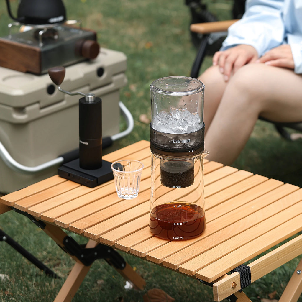 MHW-3BOMBER 2-4 Cup Cold Brew Coffee Maker 600ml Iced Coffee Pot with 100pcs Filter Paper 300 Mesh Fine Filters Camping Tools