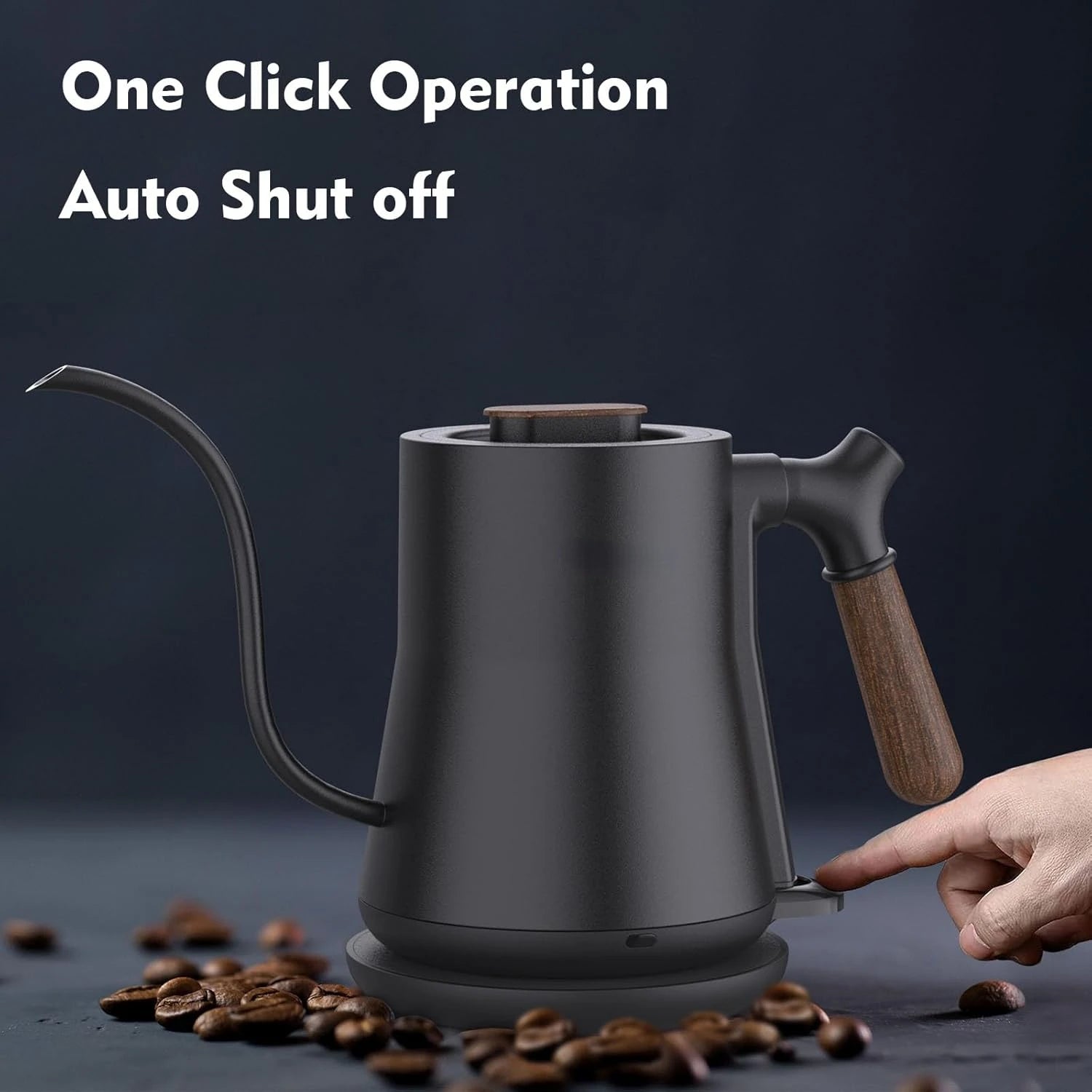 Kettle Water Boiler, 1.8L  Tea Kettle, Wide Opening Hot Water Boiler with LED Light,  Shut-Off & Boil Dry Protection, Glass Blac