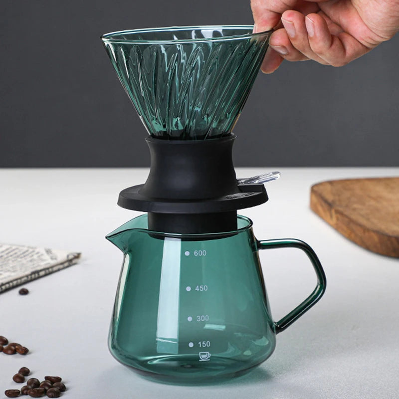 Immersion Dripper Switch Glass Pour Over Coffee Maker V Shape Drip Coffee Dripper and Filters V02
