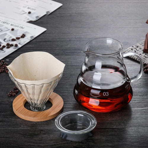 300/500/700ml Glass Coffee Pot With Filter Drip Brewing Hot Brewer Cloud Shaped Kettle Coffee Brewer Utensils Clear Teapot