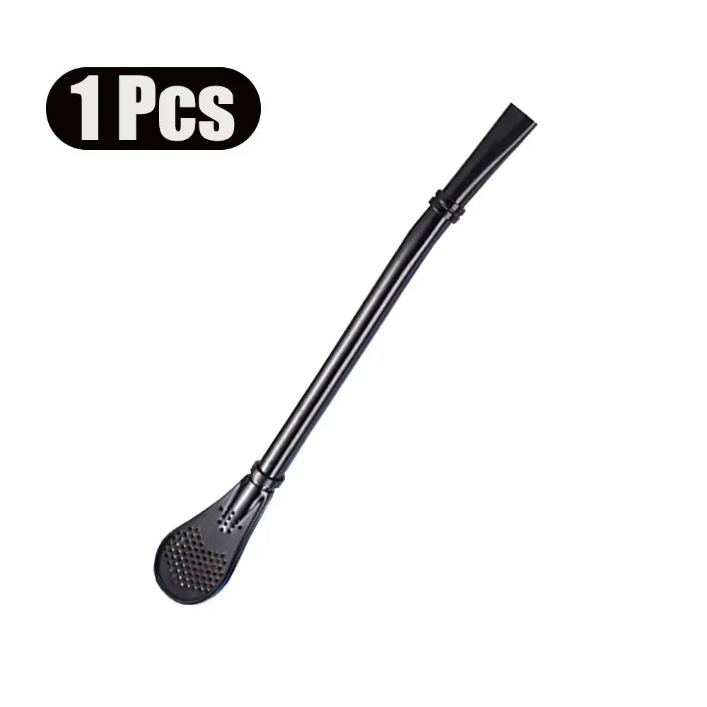 1-5Pcs Stainless Steel 304 Straw Spoon Tea Filter Reusable Spoon Filter Straw Yerba Mate Bombilla for Bar Cocktail Accessories