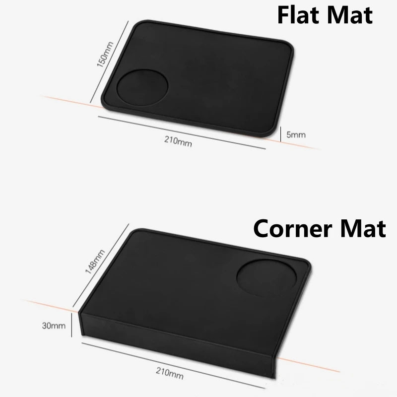 Coffee Tamper Mat Food Grade Nonslip Silicone Flat And Corner Press Powder Pad Espresso Coffee Tamping Rest Holder Tools