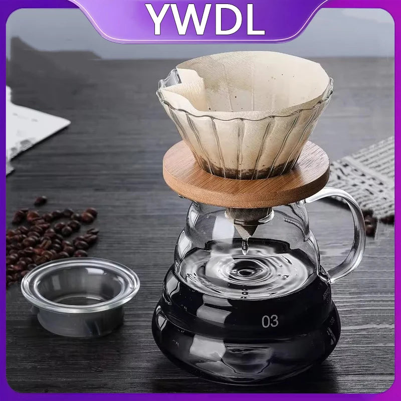 300/500/700ml Glass Coffee Pot With Filter Drip Brewing Hot Brewer Cloud Shaped Kettle Coffee Brewer Utensils Clear Teapot