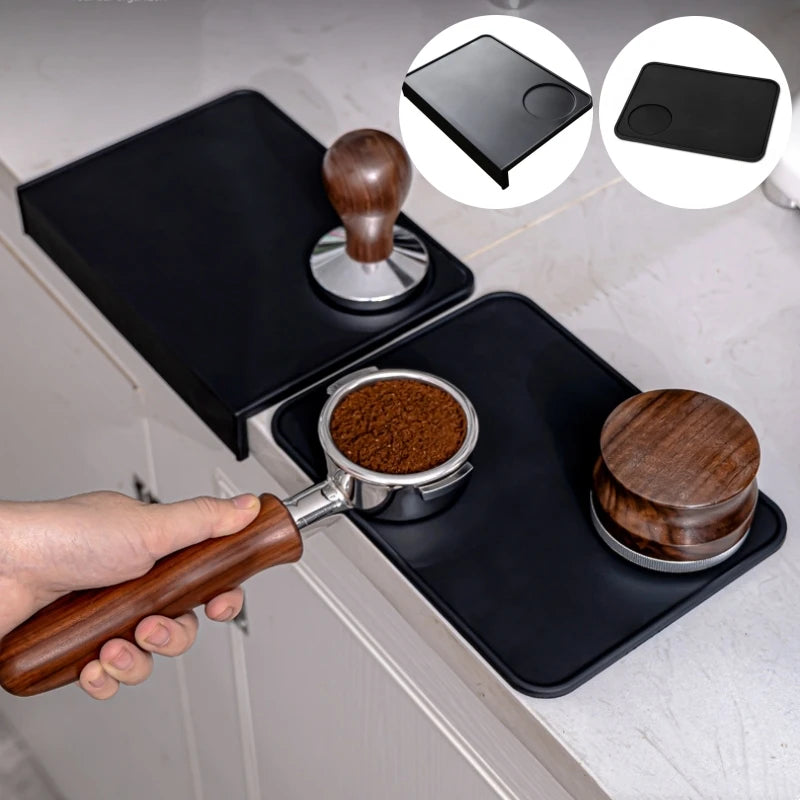 Coffee Tamper Mat Food Grade Nonslip Silicone Flat And Corner Press Powder Pad Espresso Coffee Tamping Rest Holder Tools