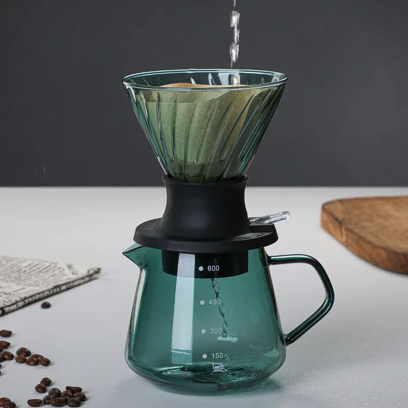 Immersion Dripper Switch Glass Pour Over Coffee Maker V Shape Drip Coffee Dripper and Filters V02