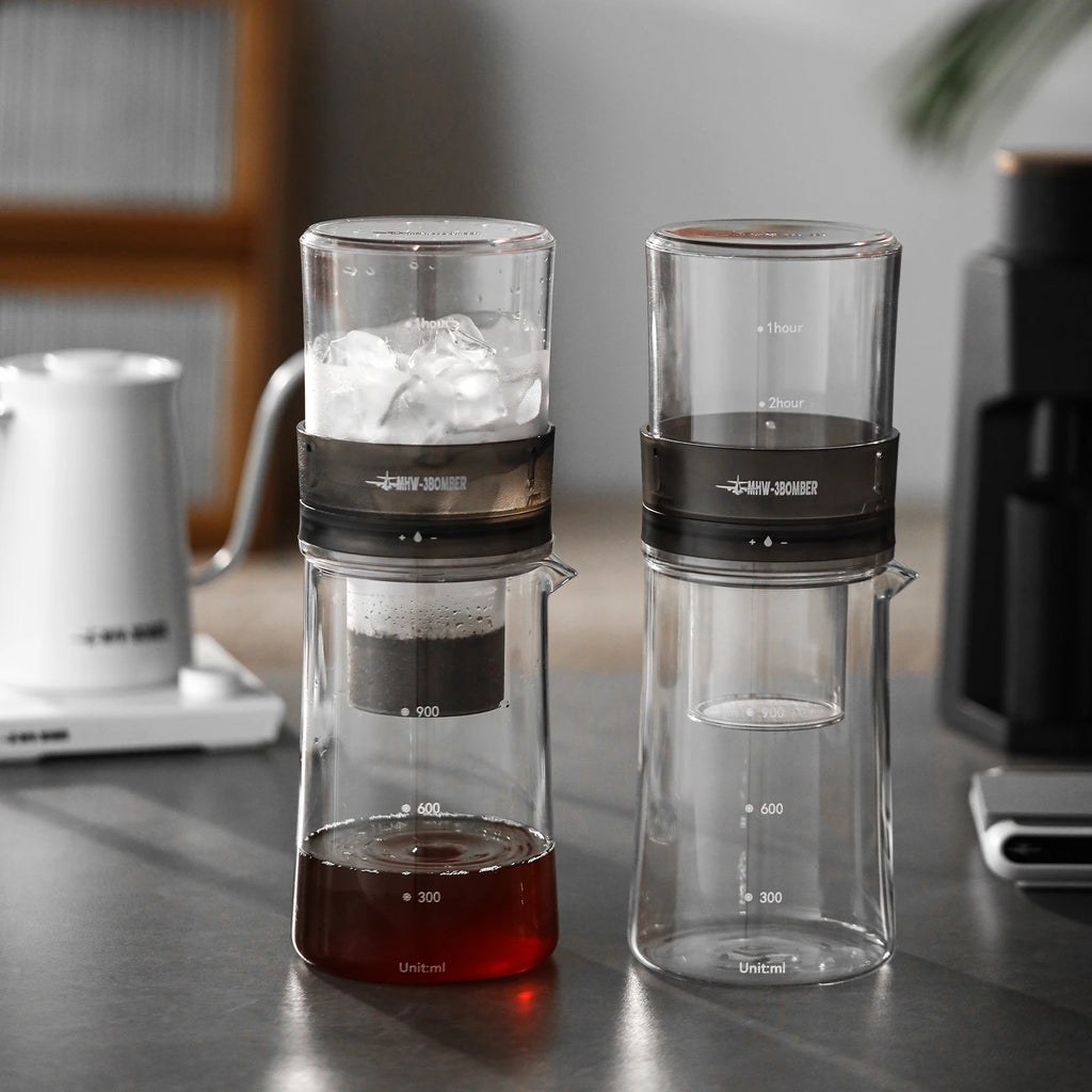 MHW-3BOMBER 2-4 Cup Cold Brew Coffee Maker 600ml Iced Coffee Pot with 100pcs Filter Paper 300 Mesh Fine Filters Camping Tools